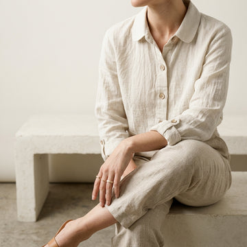 Blouse Ivoire – Blouse en Lin à Manches Longues
