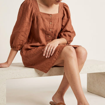 Blouse Terra – Blouse en Lin à Manches Bouffantes